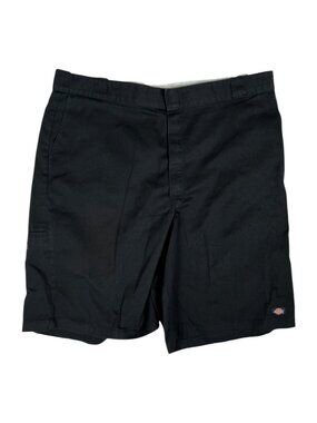 Dickies Shorts Mens Size 44 Black Twill Work Loose Fit Cell Pocket